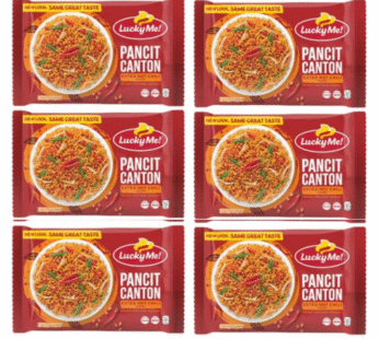 LUCKY ME PANCIT CANTON SPICY FLAVOR 75G X 6 PACKS | FILIPINO-STYLE STIR-FRIED NOODLES | BOLD HEAT & SAVORY GARLIC