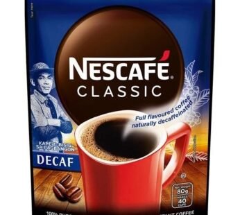 NESCAFE CLASSIC DECAF INSTANT COFFEE 40 CUPS – 80g
